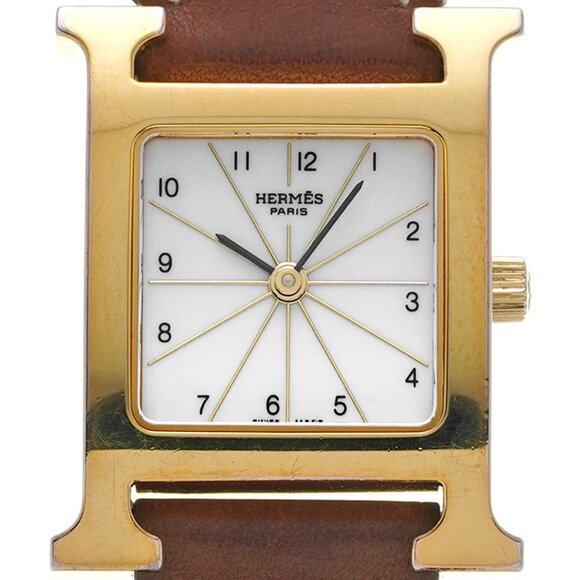 HERMES H watch Deburuturu HH1.201 White/Blanc Ladies Watches quartz Used Ginzo - Picture 1 of 5